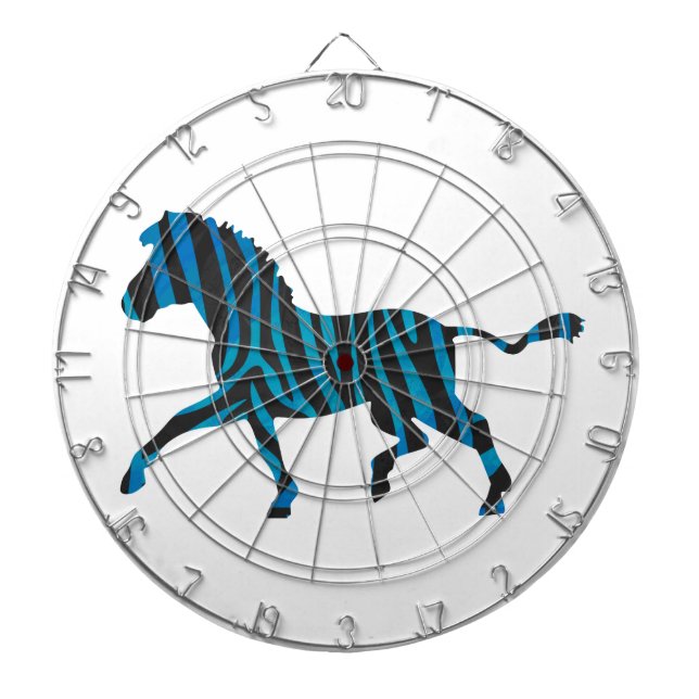 Tablero Dardos Zebra Black e Blue Silhouette (Frente)