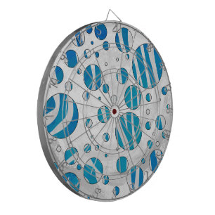 Tablero Dardos Zebra Bolinhas branca e azul