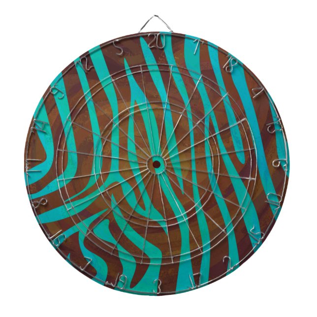 Tablero Dardos Zebra Brown e Teal Impressão (Frente)