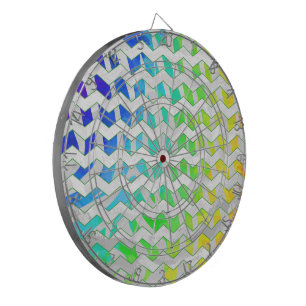 Tablero Dardos Zebra Chevron Rainbow e White Impressão