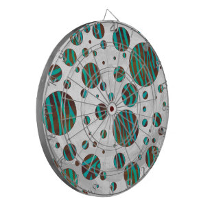 Tablero Dardos Zebra da Bolinhas Castanho e Teal