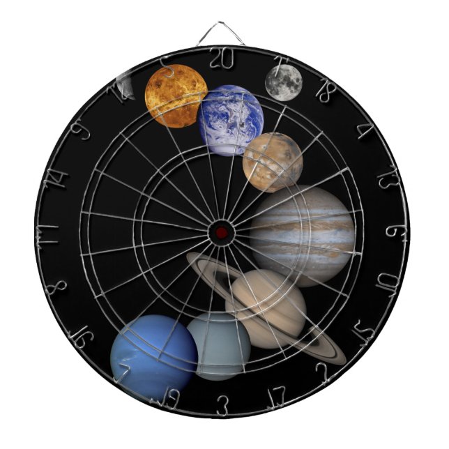Tablero De Dardos A escala do sistema solar nossos planetas (Frente)