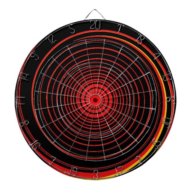 Tablero De Dardos abstrato de espiral retro funky (Frente)