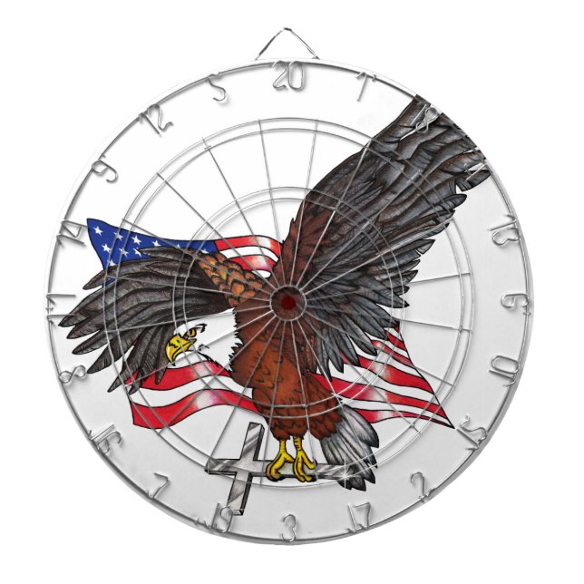 Tablero De Dardos Águia Americana com Cruz (Frente)