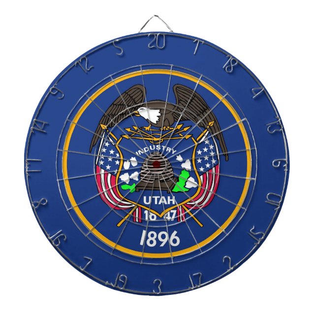 Tablero De Dardos Alvo de dardos com a bandeira de Utah, EUA (Frente)