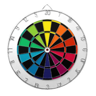 Tablero De Dardos Arco-íris colorido do conselho de dardo com preto