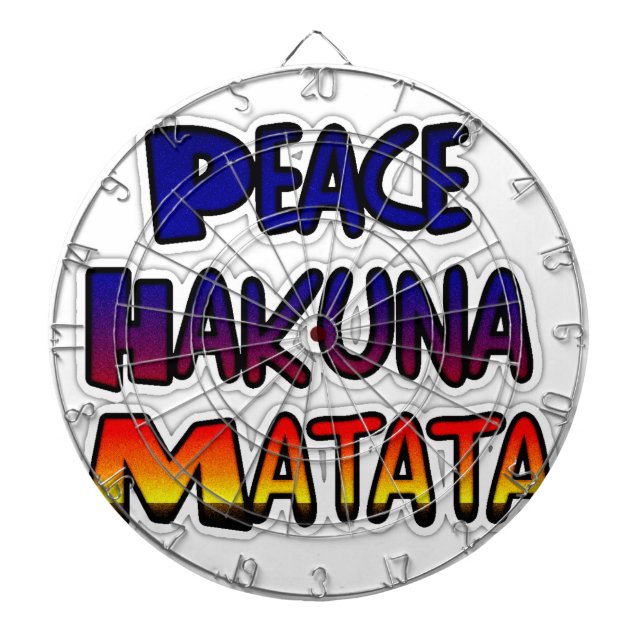 Tablero De Dardos Arte de Gradiente Paz Hakuna Matata (Frente)