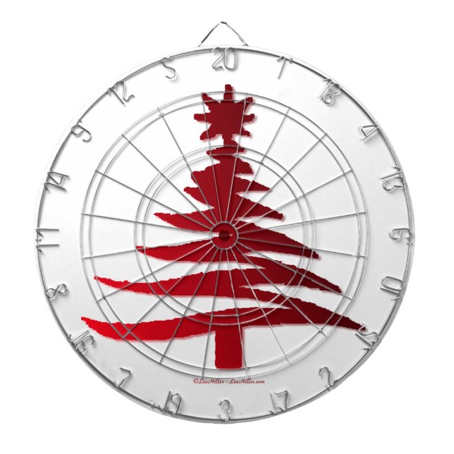 Tablero De Dardos Árvore de Natal Estêncil Vermelho (Frente)