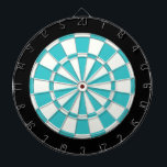 Tablero De Dardos Azul Topaz Preto e Branco<br><div class="desc">Blue Topaz Black and White Dart Board</div>
