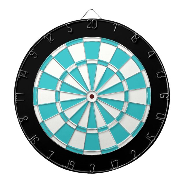 Tablero De Dardos Azul Topaz Preto e Branco (Frente)