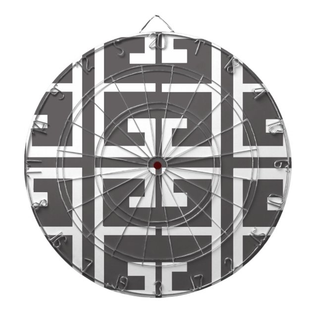 Tablero De Dardos Azulejo das cinzas e do branco (Frente)