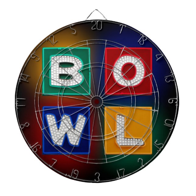 Tablero De Dardos B O W L neon (Frente)