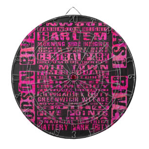 Tablero De Dardos Bairros de NYC Rosa Quente