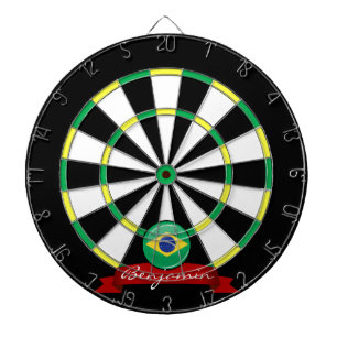 Tablero De Dardos Bandeira brasileira redonda brilhante