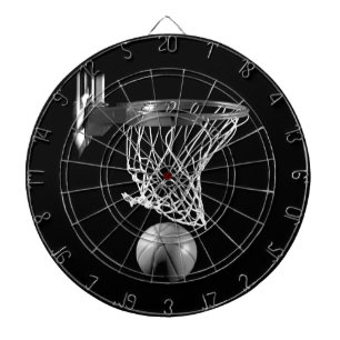 Tablero De Dardos Basquete preto e branco