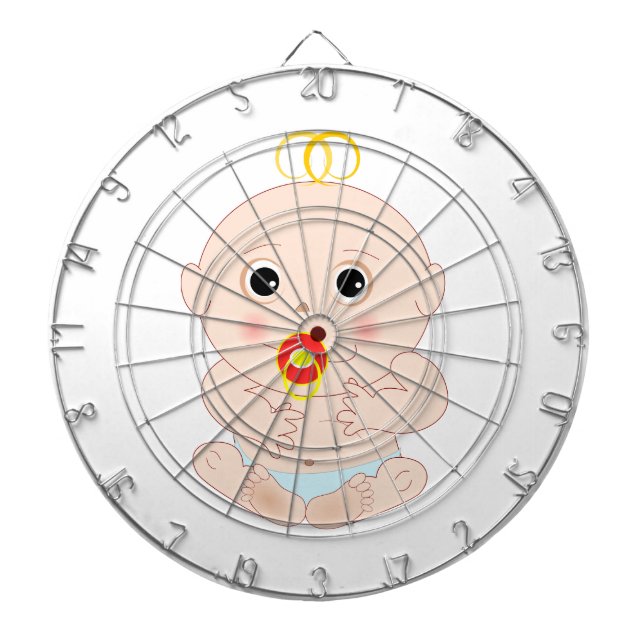 Tablero De Dardos Bebê com desenho animado (Frente)