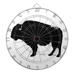 Tablero De Dardos Bison de Búfalo de Pop Preto e Branco
