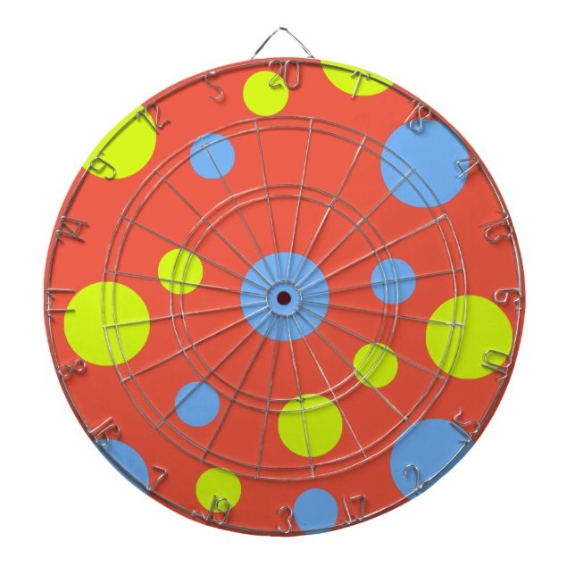 Tablero De Dardos Bolhas Felizes Funky Amarelo Azul (Frente)