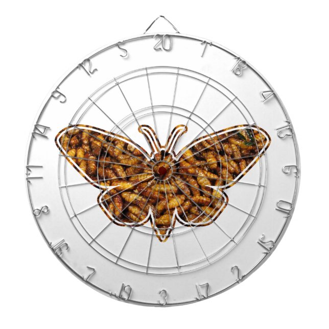 Tablero De Dardos Bombyx Mori Silk Moth Life Cycle Silhoule (Frente)