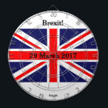 Tablero De Dardos Brexit Ingleses<br><div class="desc">Design britânico da bandeira,  pintado mão e impresso com a data da provocação do artigo 50.</div>