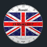 Tablero De Dardos Brexit Ingleses<br><div class="desc">Design britânico da bandeira,  pintado mão e impresso com a data da provocação do artigo 50.</div>