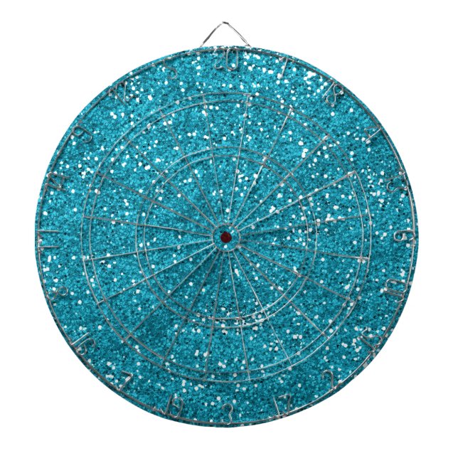 Tablero De Dardos Brilho à moda do azul de turquesa (Frente)