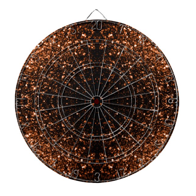 Tablero De Dardos Bronze laranja marrom cobre brilhos falsos faisca (Frente)