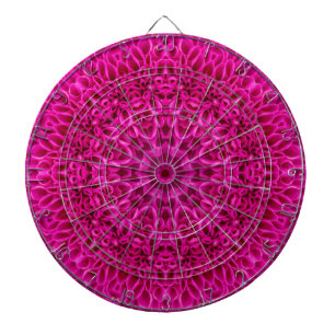 Tablero De Dardos Caleidoscópio cor-de-rosa do Fractal do vintage d