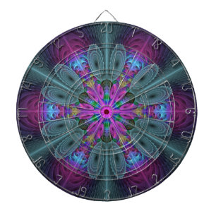 Tablero De Dardos Caleidoscópio de Arte Fractal de Greve Colorida Ma