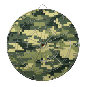 Tablero De Dardos Camuflagem Digital Woodland de 8 Bits / Camo