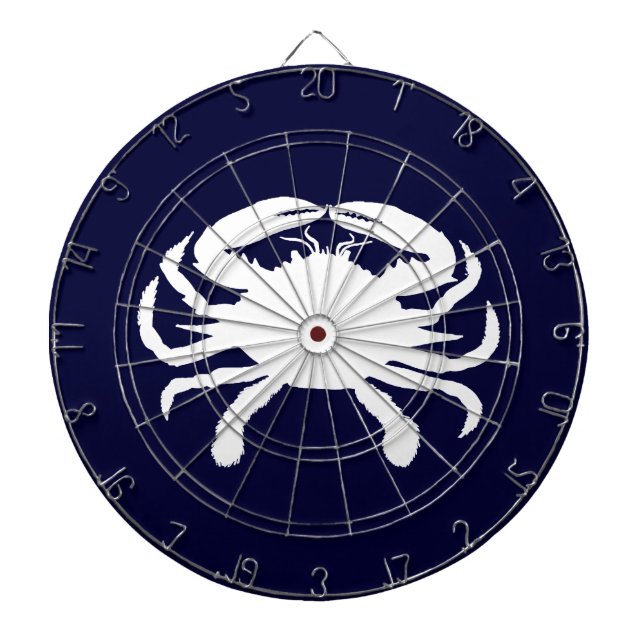 Tablero De Dardos Caranguejo em Forma Azul e Branco (Frente)