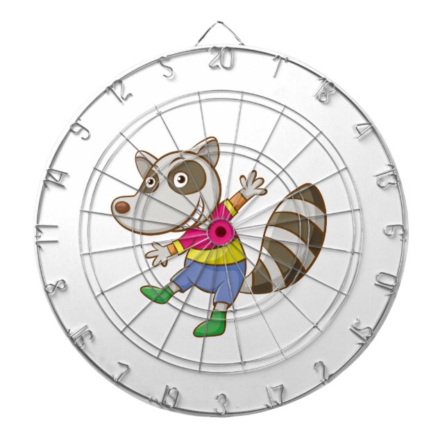 Tablero De Dardos Cartoon Raccoon (Frente)