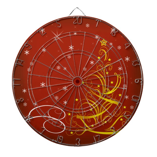 Tablero De Dardos Cena de Natal Vermelho (Frente)