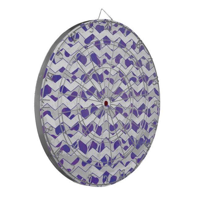 Tablero De Dardos Cevron Dalmaciano Roxo e Branco (Frente Esquerda)
