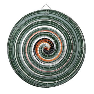 Tablero De Dardos Cinza e padrão espiral laranja