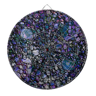 Tablero De Dardos Círculos abstratos desenhados mão, azul, roxo,