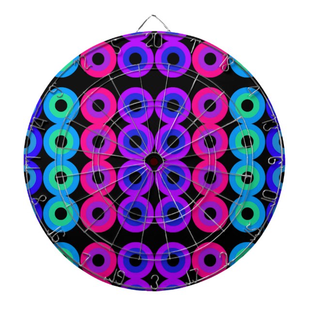 Tablero De Dardos Círculos neon (Frente)