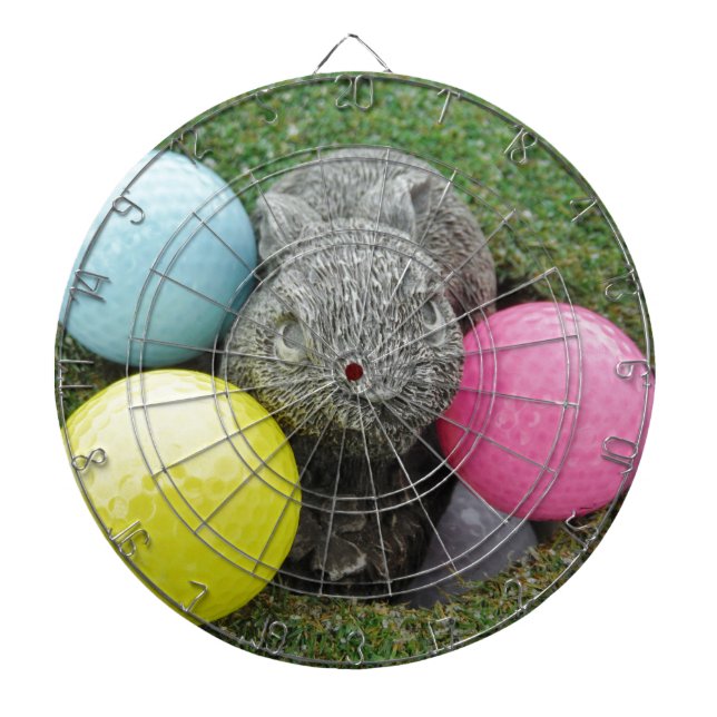 Tablero De Dardos Coelho com ovo azul-rosa (Frente)