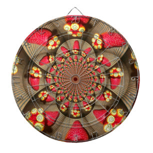 Tablero De Dardos Colorida Vermelha: Caleidoscópio de Morango