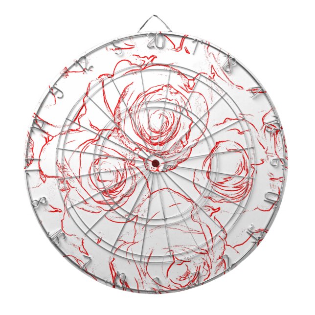 Tablero De Dardos Contornos do Rosa vermelha (Frente)