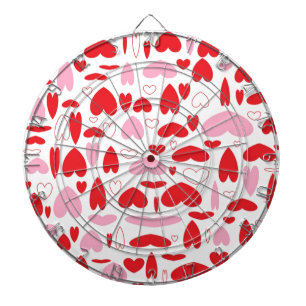 Tablero De Dardos Corações De Amor Rosa E Vermelho