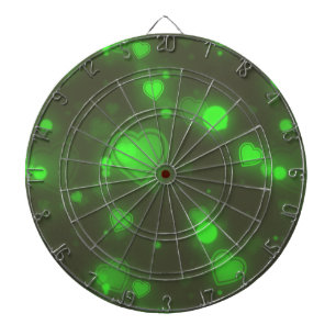 Tablero De Dardos Corações de bolhas de brilho verde neon
