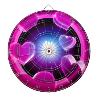 Tablero De Dardos Corações espirituosos do fulgor do rosa quente
