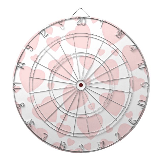 Tablero De Dardos Corações Rosa Pálidos (Frente)