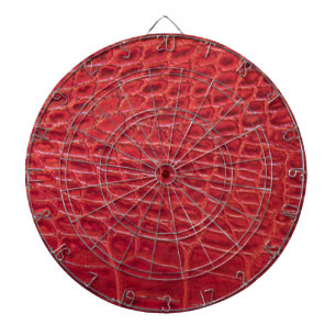 Tablero De Dardos Couro-jacaré vermelho-escura