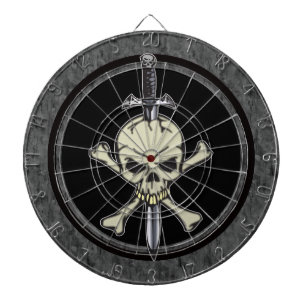 Tablero De Dardos Crossbones do crânio e Dartboard da faca