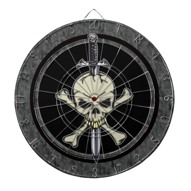 Tablero De Dardos Crossbones do crânio e Dartboard da faca (Frente)
