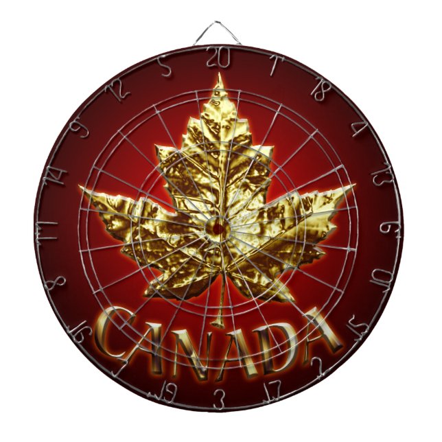 Tablero De Dardos Dardos do Canadá Tabuleiro Dourado Tabuleiros de D (Frente)