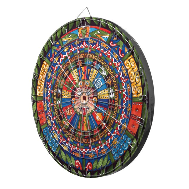 Tablero De Dardos Dartboard asteca do calendário (Frente Direita)
