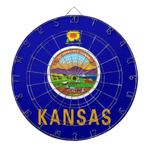 Tablero De Dardos Dartboard com a bandeira de Kansas, EUA